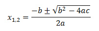 vzorec na výpočet kvadratické rovnice