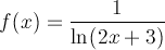 jedna lomeno přirozený logaritmus z 2x + 3